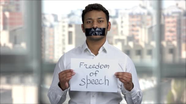 Concepto de libertad de expresión y censura. — Vídeos de Stock