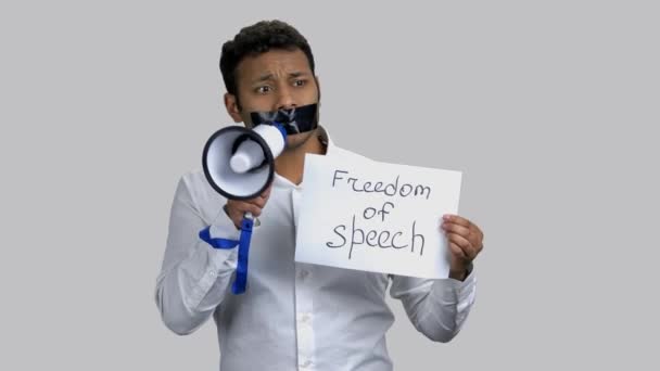 Concepto de libertad de expresión censurado . — Vídeos de Stock