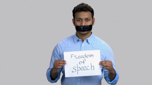 Kundgebungsaktivist für Meinungsfreiheit. — Stockvideo
