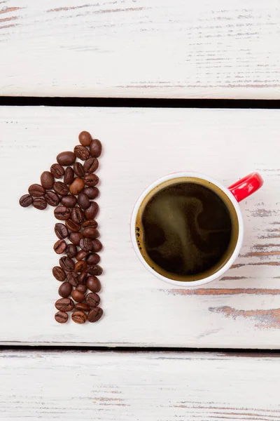 Number one made of roasted coffee beans. — Stock Photo, Image