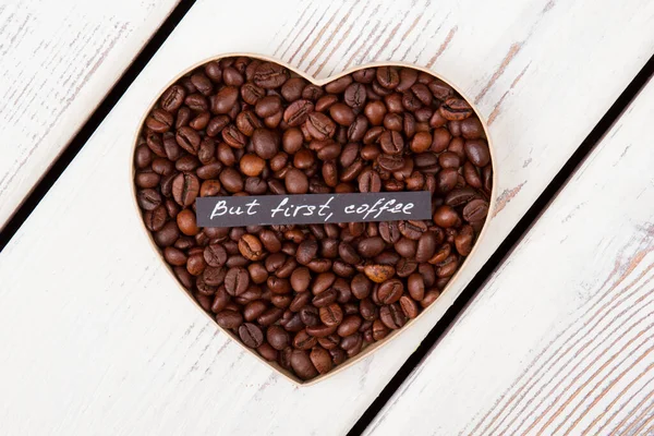 Coeur de grains de café vue de dessus . — Photo