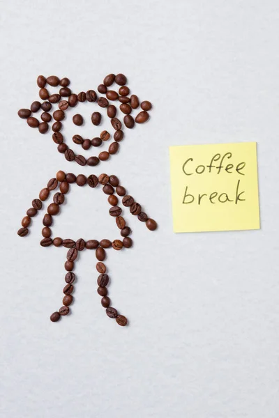Symbolisches Mädchen und Kaffeepause-Konzept. — Stockfoto