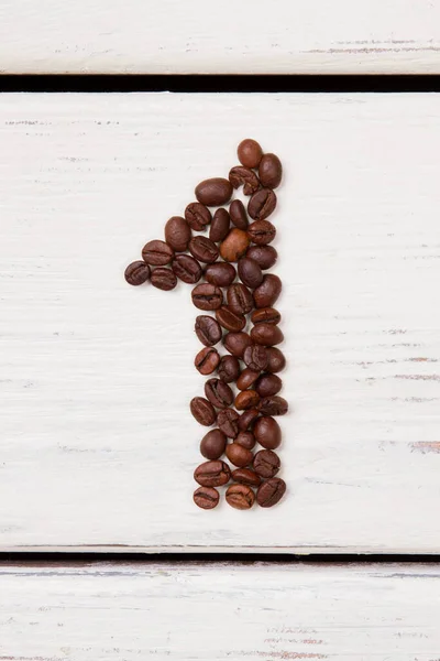 番号1の形でコーヒー豆. — ストック写真