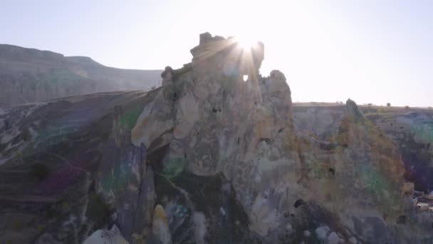 Volcanic rock in Cappadocia valley, Turkey. — Stock Video