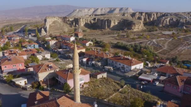 Landschap uitzicht op de oude stad Goreme bij Cappadocia, Turkije. — Stockvideo