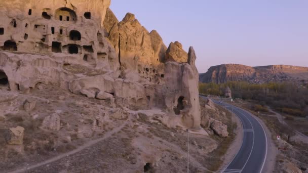 Antike Höhlenstadt in Kappadokien, Türkei. — Stockvideo