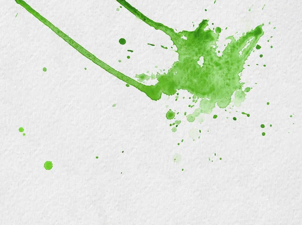 Ilustração de verão de belo respingo aquarela verde — Fotografia de Stock