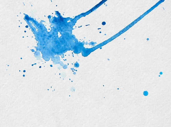 Summer illustration blue watercolor blot on the paper — Stock Photo, Image