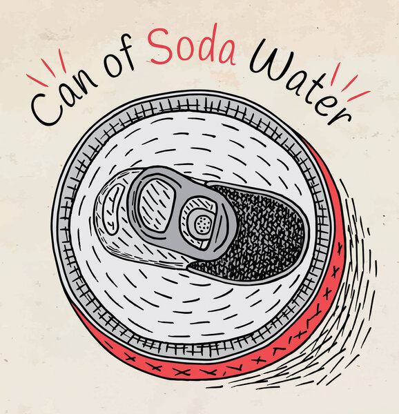 Can of soda water on the vintage background