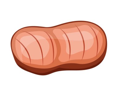 Izgara et izole biftek illüstrasyon