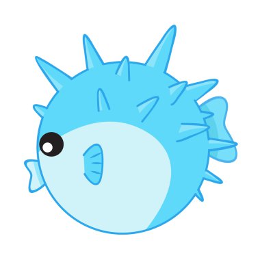 kirpi balığı balık izole illüstrasyon