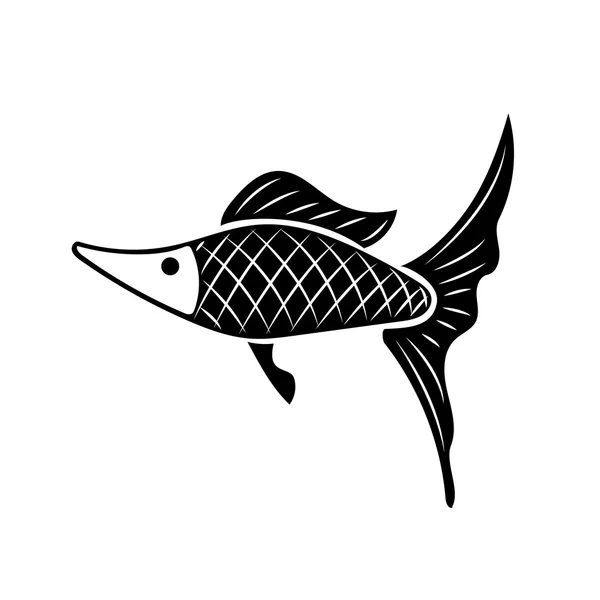 Obrázek ikony, samostatný ryb — Stockový vektor