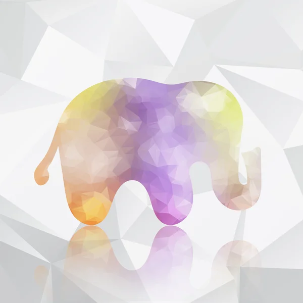 Éléphant abstrait polygonal — Image vectorielle