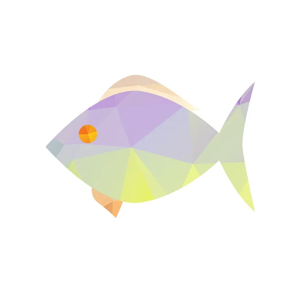 Pesce con poligonale — Vettoriale Stock