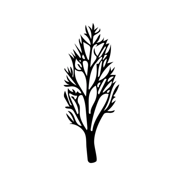 Drzewo ilustracja na białym tle sylwetka — Wektor stockowy