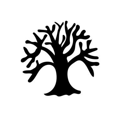 Ağaç izole siluet çizimi
