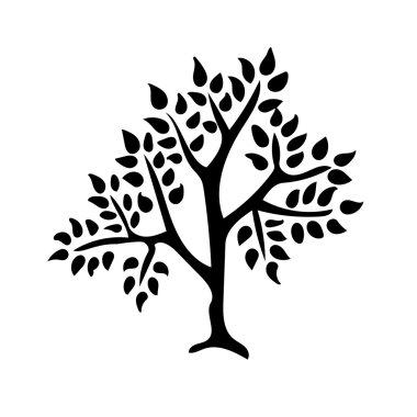 Ağaç izole siluet çizimi