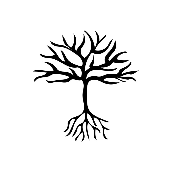 Silhouette d'arbre illustration isolée — Image vectorielle