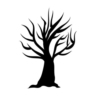 Ağaç izole siluet çizimi