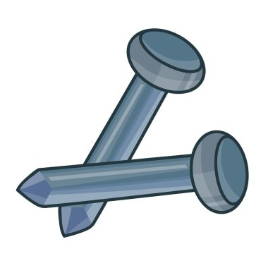 Çelik çivi izole illüstrasyon