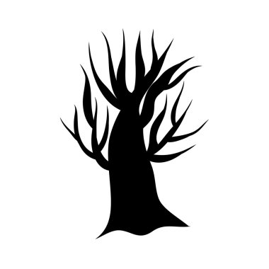 Ağaç izole siluet çizimi