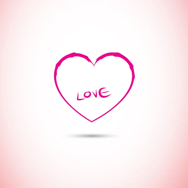 Coração e amor texto, dia dos namorados — Vetor de Stock