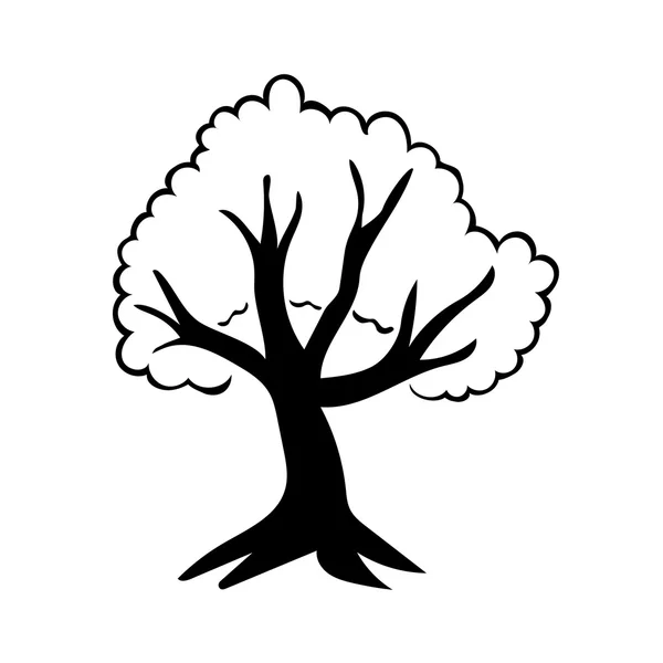 Silhouette d'arbre illustration isolée — Image vectorielle