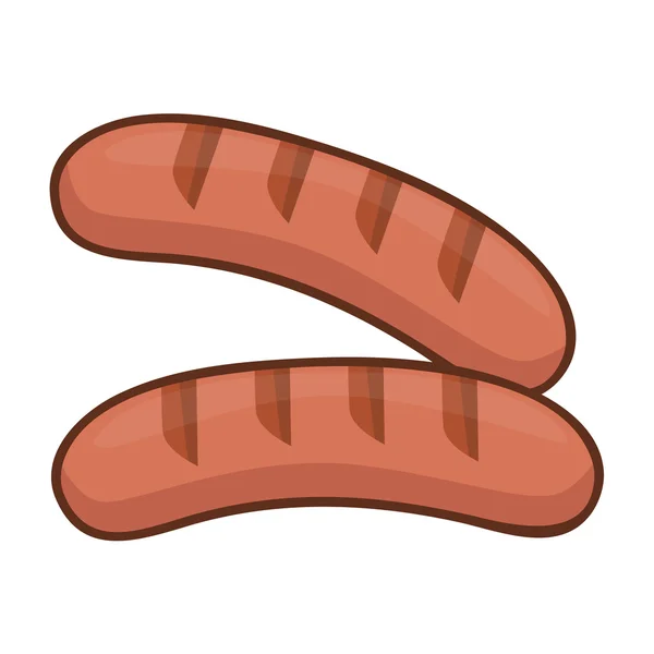 Illustration isolée de saucisse — Image vectorielle