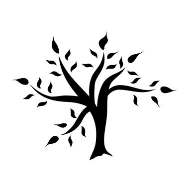 Ağaç izole siluet çizimi