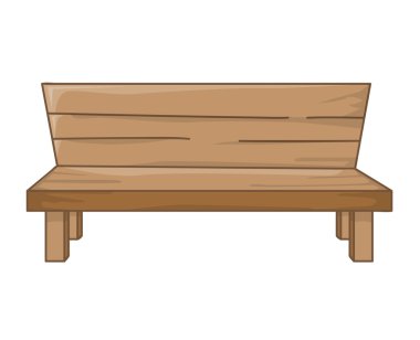 Ahşap Bank izole illüstrasyon