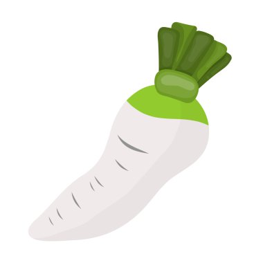 Beyaz turp izole illüstrasyon 