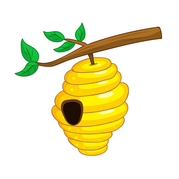 beehive hanging from a branch 