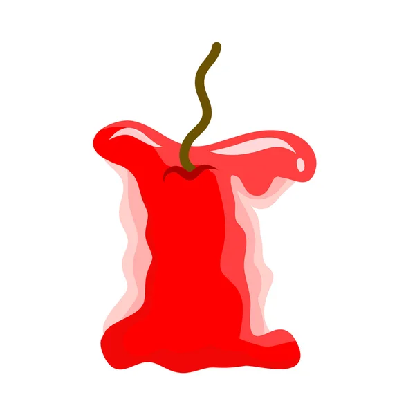 Mordido maçã vermelha ilustração isolada — Vetor de Stock