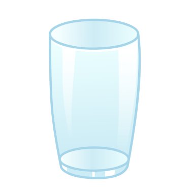 Boş cam izole illüstrasyon