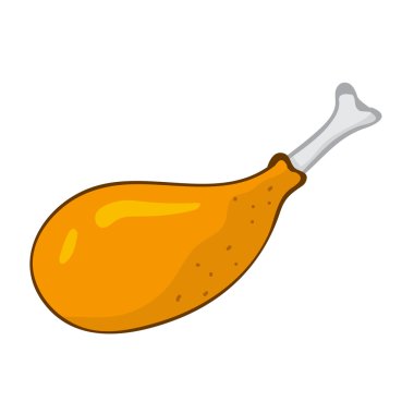 kızarmış tavuk izole illüstrasyon