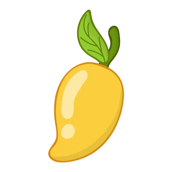 Mango meyve ve yaprak — Stok Vektör
