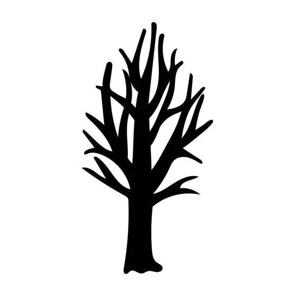Silhouette albero isolato illustrazione — Vettoriale Stock