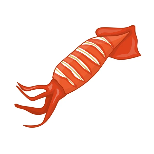 Calamari grigliati illustrazione isolata — Vettoriale Stock
