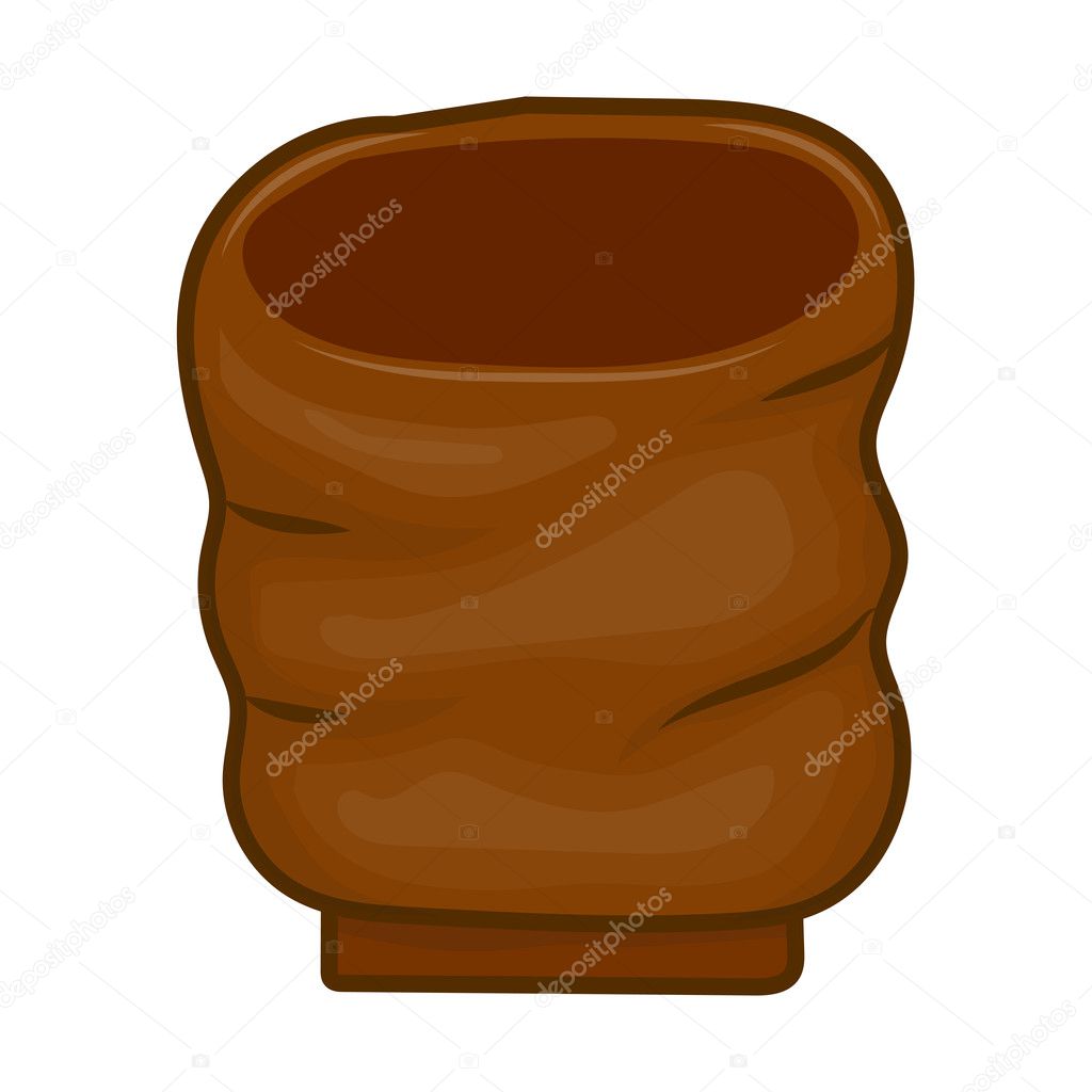 Clay cup isolated illustration