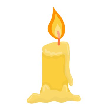 İzole mum illüstrasyon