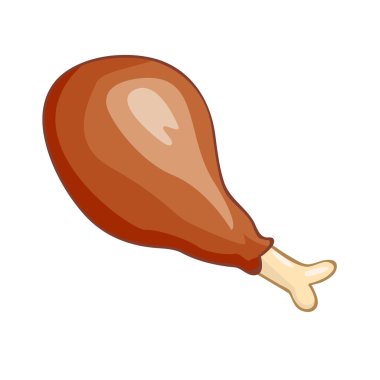 kızarmış tavuk izole illüstrasyon