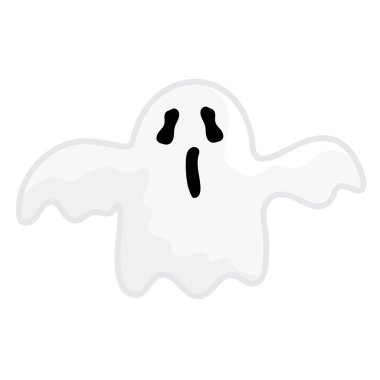 sevimli hayalet izole illüstrasyon