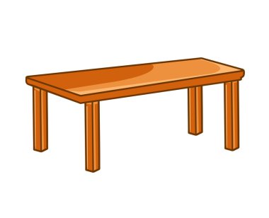 Ahşap masa izole illüstrasyon