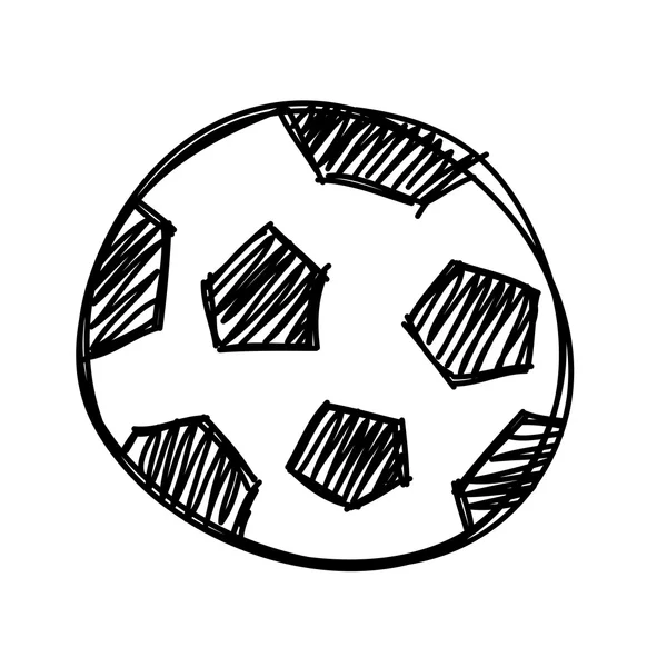 Handzeichnen Fußball-Ball isolierte Illustration — Stockvektor