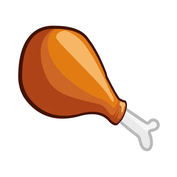 Una pierna de pollo de dibujos animados feliz y sonriente Imágenes