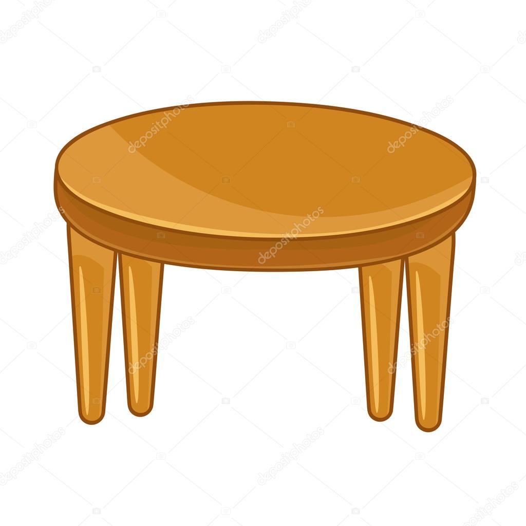 Wooden table isolated illustration