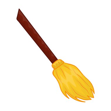 izole süpürge illüstrasyon