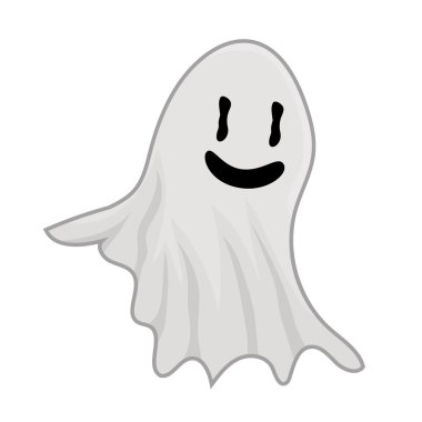 sevimli hayalet izole illüstrasyon