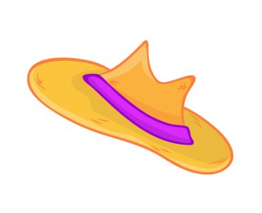 Hasır şapka izole illüstrasyon