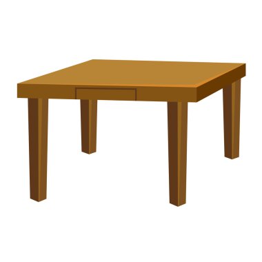 Ahşap masa izole illüstrasyon 
